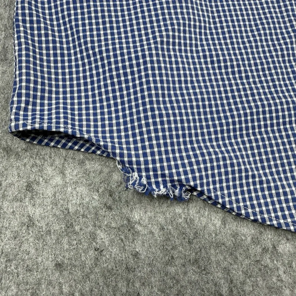 Polo Ralph Lauren *FLAW* Performance Shirt Mens M White Blue Check Button Down
